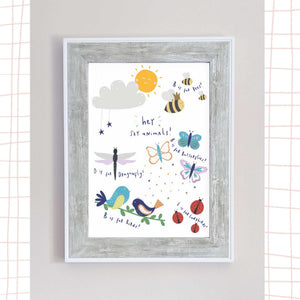 Sky Print | Sky Animals | Nursery Print | Kids Wall Art